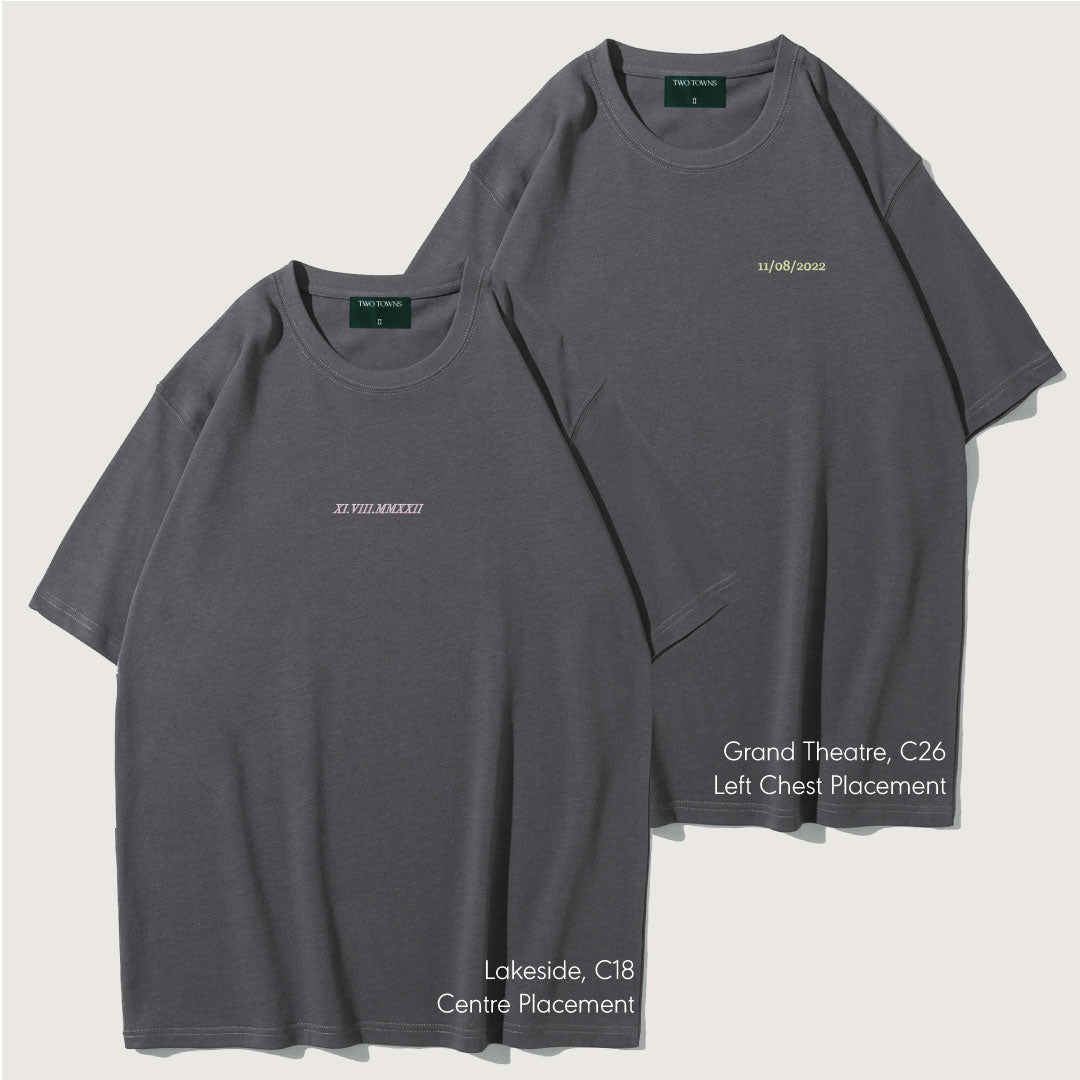 Personalised Embroidered Date Tee