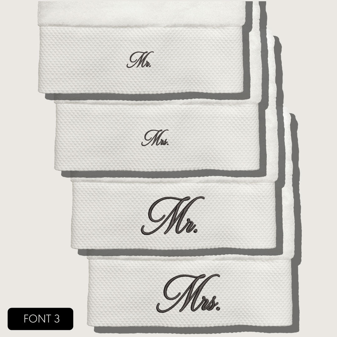 Mr & Mrs Everyday Embroidered Towels